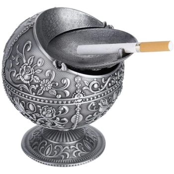 Okrągła popielniczka metalowa w stylu vintage [13220000452]